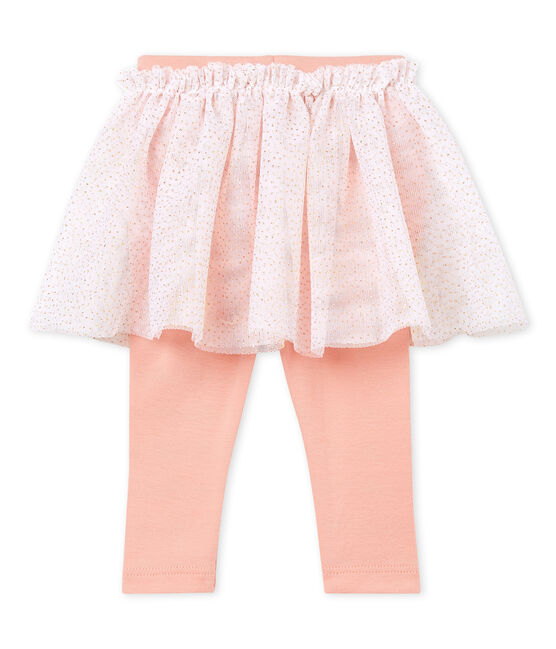 Baby girls' skirted leggings MARSHMALLOW CN white