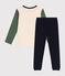Children's Plain Cotton Pyjamas SMOKING blue/MULTICO white