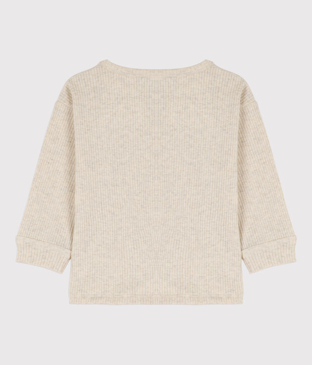 Babies' Long-Sleeved Ribbed T-Shirt MONTELIMAR CHINE