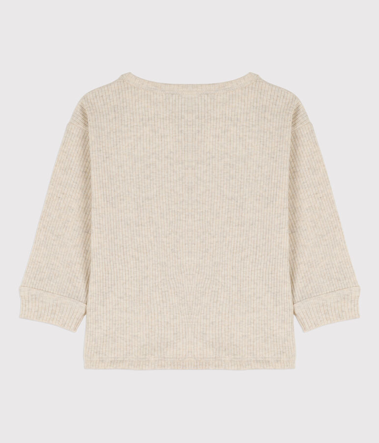 Babies' Long-Sleeved Ribbed T-Shirt beige