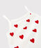 Women's Heart Cotton Strappy Top MARSHMALLOW white/TERKUIT red