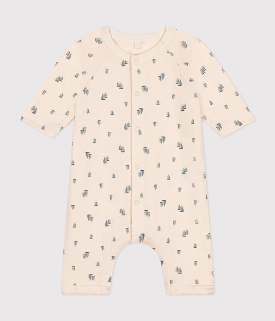 Babies' tube knit long jumpsuit AVALANCHE white/MULTICO