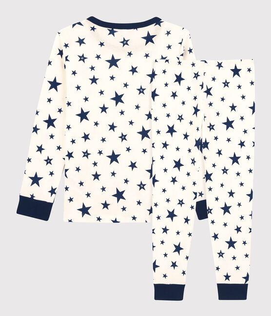 Unisex Starry Cotton Pyjamas MARSHMALLOW white/MEDIEVAL blue
