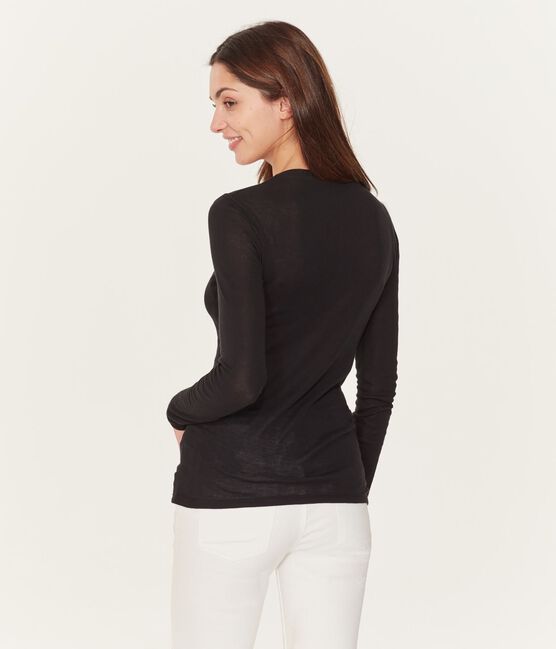 Women's Short-Sleeved V-Neck T-Shirt NOIR black