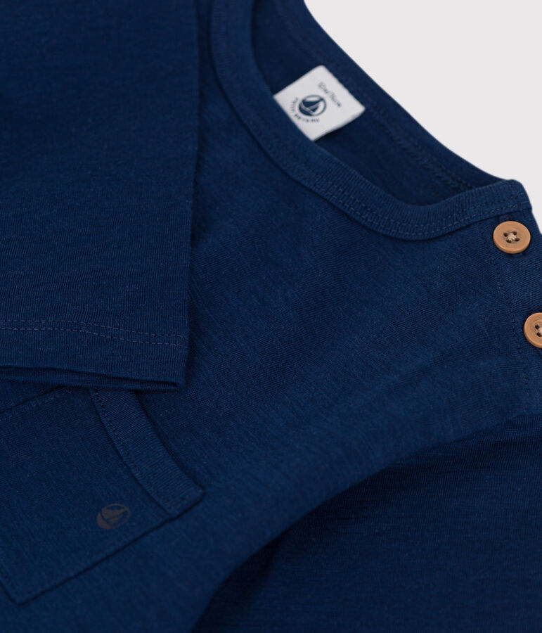 Babies' Long-Sleeved Cotton T-shirt blue