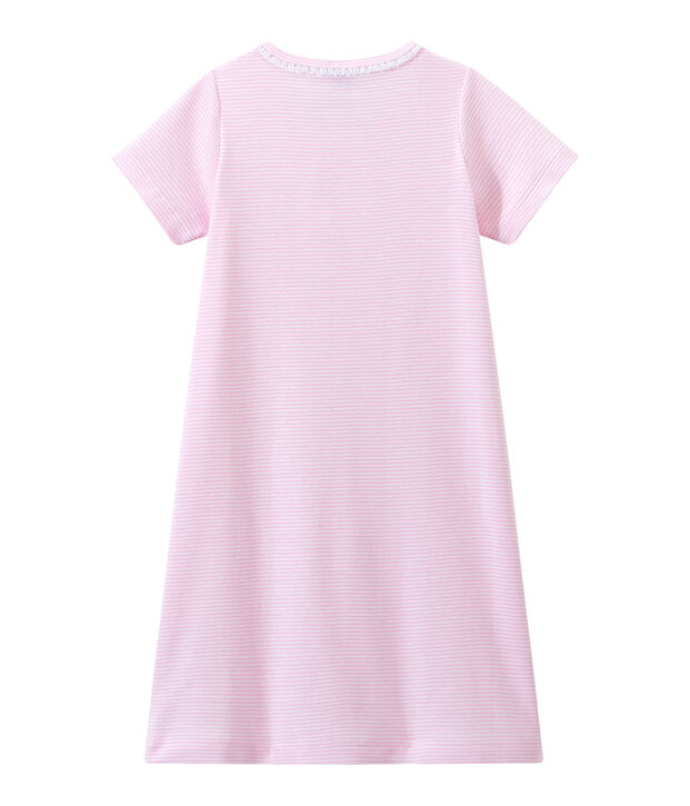 Chemise de nuit fille ray&eacute;e milleraies pink/white