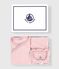 Babies' 2-piece velour gift set, the body printed with hearts JOLI pink