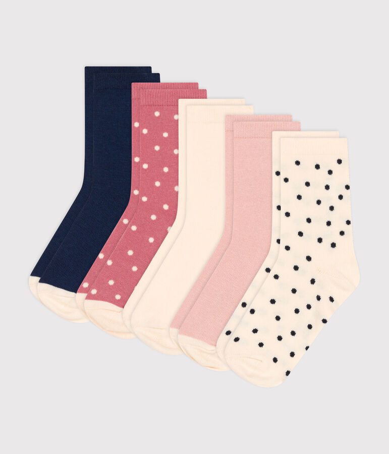Children's spotty cotton socks - 5-pack multicolor
