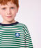 Children's long-sleeved stripy T-shirt green/beige/green