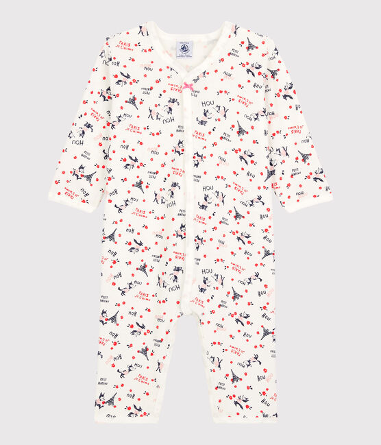 Babies' Paris Organic Cotton Sleepsuit MARSHMALLOW white/MULTICO white