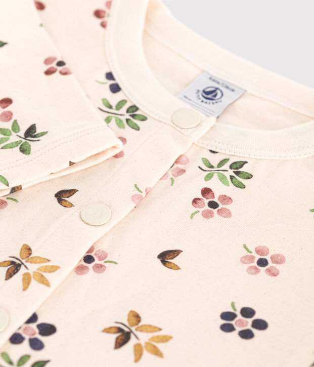 Girls' tube knit cardigan Ecru/multicolor