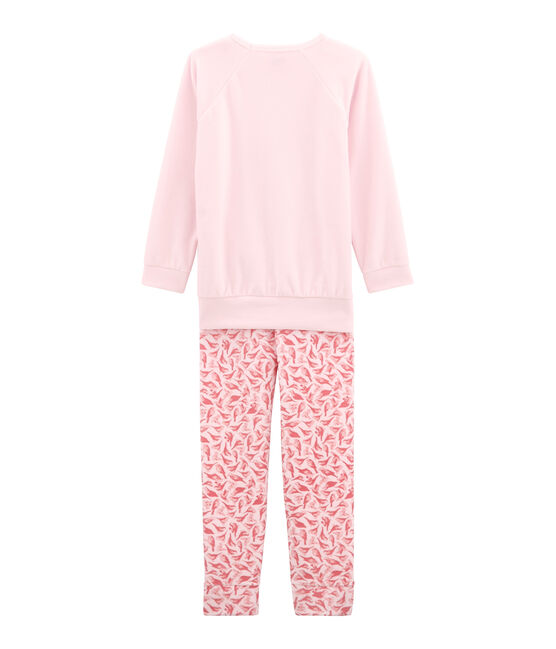 Little girl's pyjamas VIENNE pink/MULTICO white