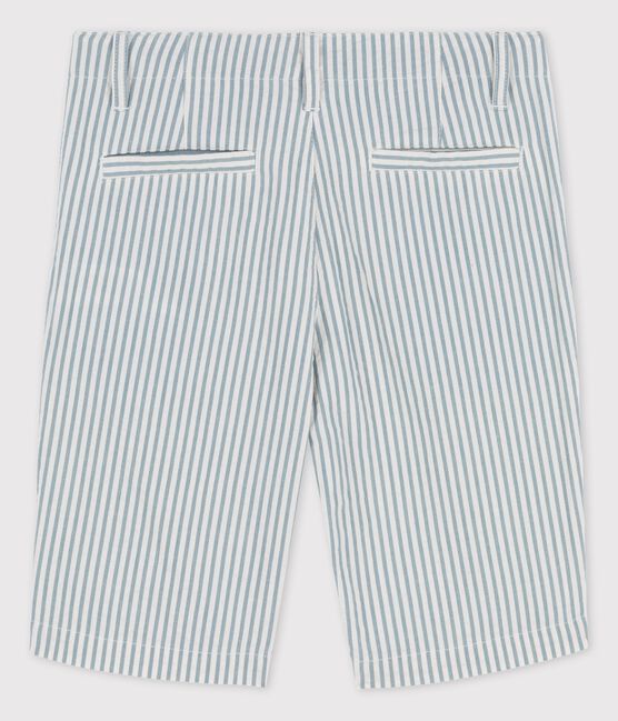Boys' Seersucker Bermuda Shorts MARSHMALLOW white/BRUT blue