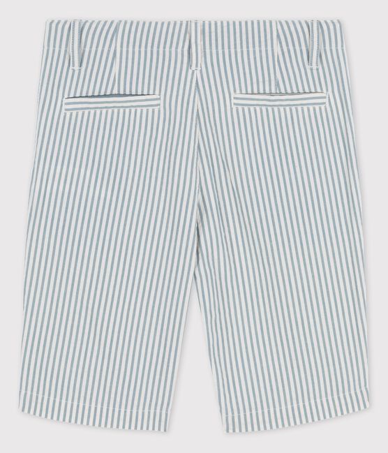 Boys' Seersucker Bermuda Shorts MARSHMALLOW white/BRUT blue