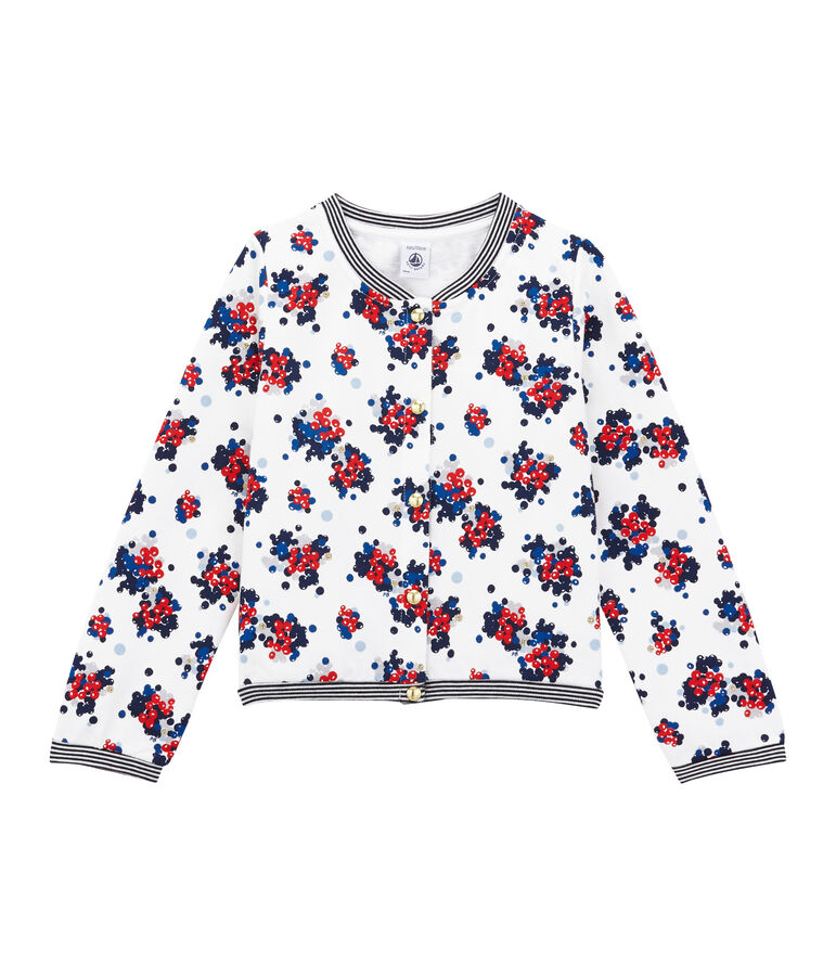 Girl's cardigan white/multicolor
