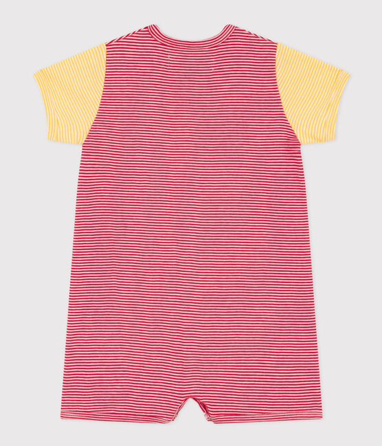 Babies' Petit Bateau X Snoopy Cotton Playsuit CORRIDA red/MARSHMALLOW white