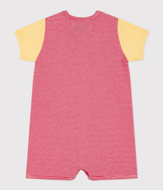 Babies' Petit Bateau X Snoopy Cotton Playsuit red/white