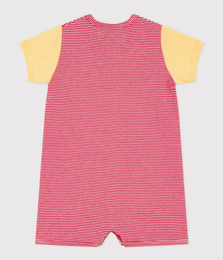 Babies' Petit Bateau X Snoopy Cotton Playsuit red/white