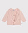 Babies' Openwork Knitted Cotton Cardigan SALINE pink