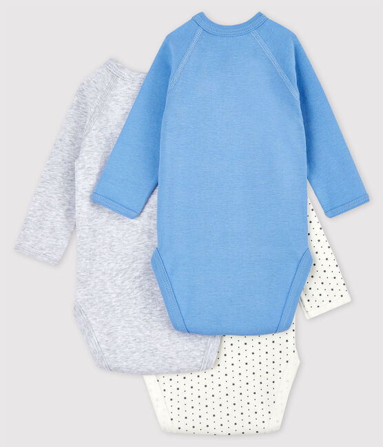 Babies' Long-sleeved Wrapover Organic Cotton Bodysuits - 3-Pack variante 2