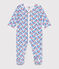 Babies' floral cotton pyjamas MARSHMALLOW white/MULTICO white