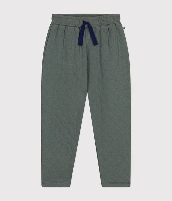 Boys' quilted tube knit trousers THUYA green