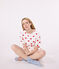 Women's Heart Themed Cotton Short Pyjamas MARSHMALLOW white/TERKUIT red