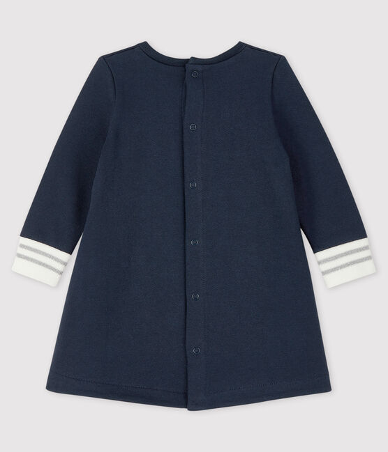 Baby girl's long-sleeved dress SMOKING blue/MARSHMALLOW white