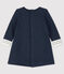 Baby girl's long-sleeved dress SMOKING blue/MARSHMALLOW white