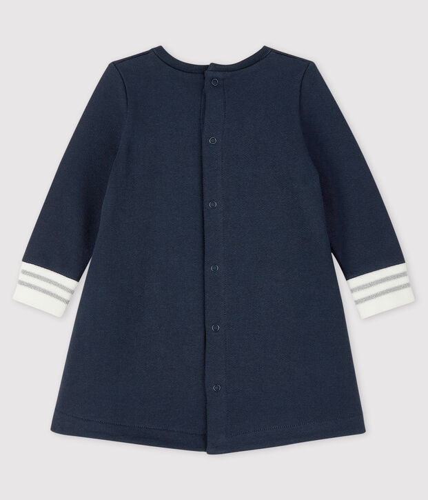Baby girl's long-sleeved dress blue/white
