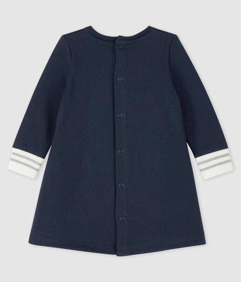 Baby girl's long-sleeved dress blue/white