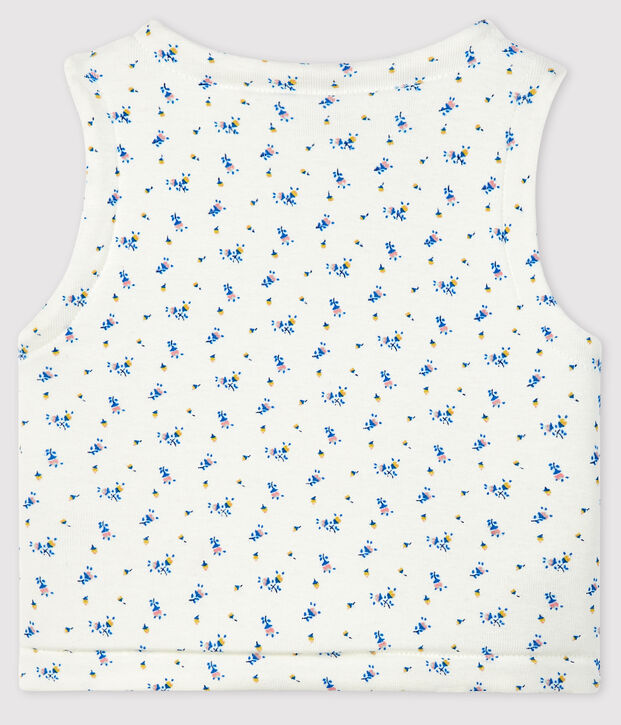 Babies' Quilted Organic Cotton Gilet white/blue