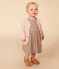 Babies' Openwork Knitted Cotton Cardigan SALINE pink