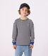 Children's long-sleeved stripy cotton T-shirt
