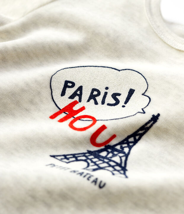 Babies' Plain Beige Velour Sleepsuit MONTELIMAR CHINE