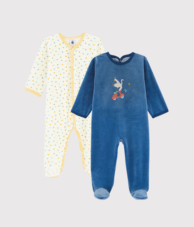 Velour infant sleep suit duo multicolor
