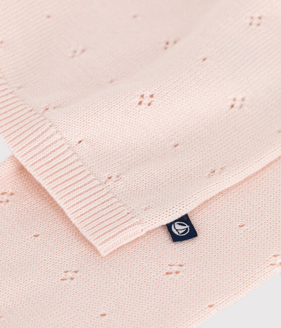 Children's cotton cardigan with a decorative stitch pattern FLEUR pink