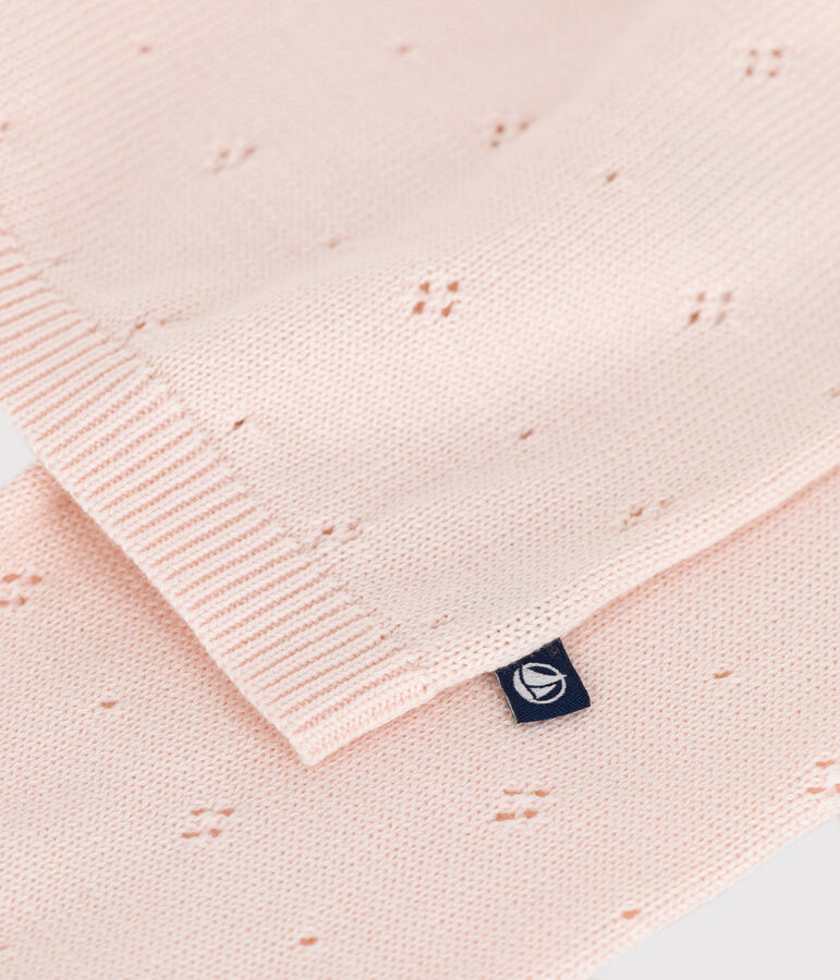 Children's cotton cardigan with a decorative stitch pattern pink