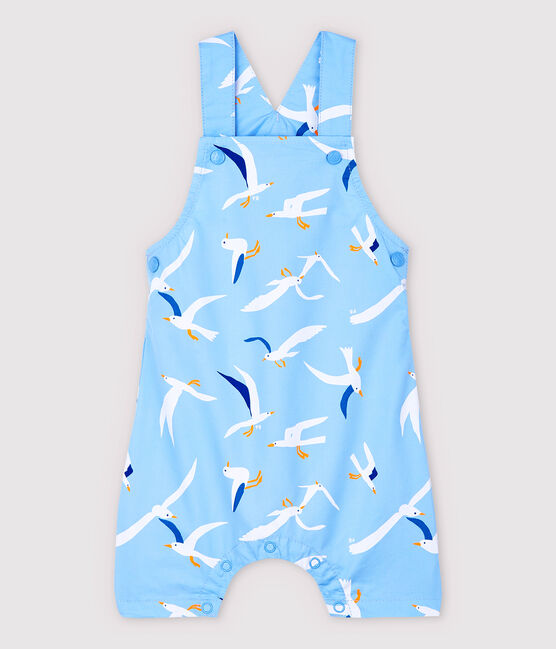 Baby Boys' Fancy Serge Dungaree Shorts JASMIN blue/MULTICO white