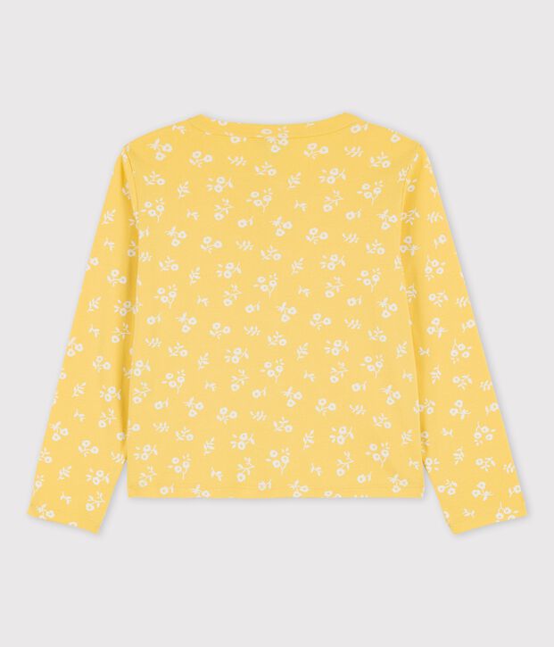 Girls' Print Cotton Cardigan yellow/white