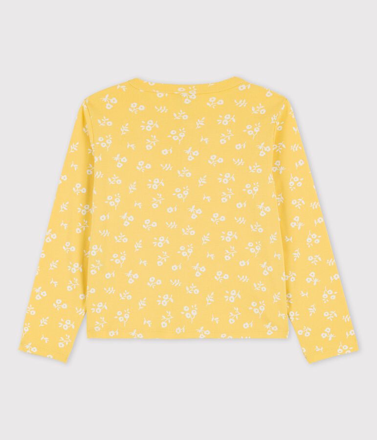 Girls' Print Cotton Cardigan yellow/white