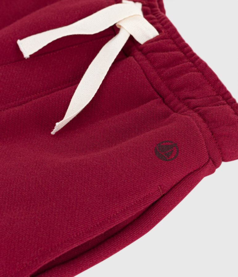 Children's plain cotton jogging bottoms AMARANTE red