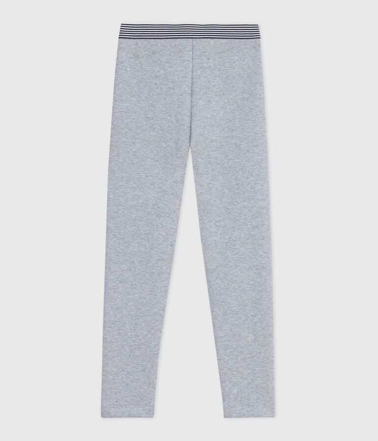 Children's legging-style plain cotton trousers grey