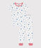 Children's star print cotton pyjamas MARSHMALLOW white/ALASKA blue