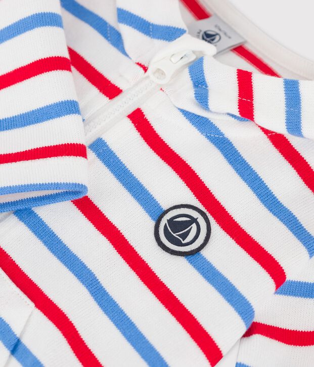 Babies' Striped Thick Jersey Hoodie white/multicolor