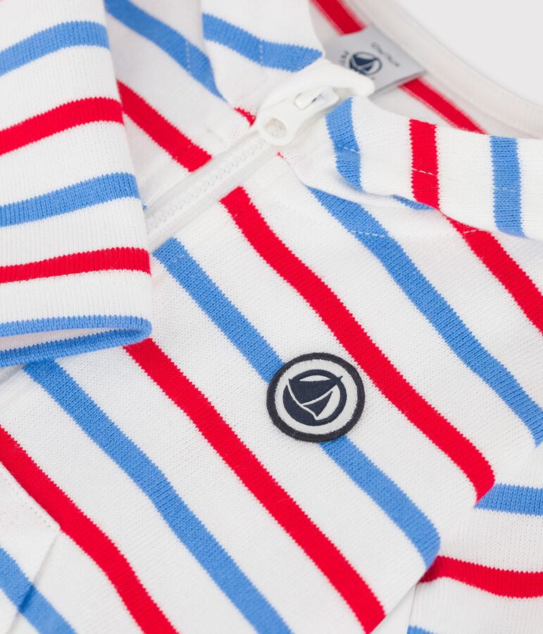 Babies' Striped Thick Jersey Hoodie white/multicolor