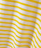 Women's striped dress with 3/4-length sleeves MARSHMALLOW white/SHINE yellow
