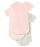 Baby girls' short-sleeved pastel bodysuit - Set of 3 variante 1