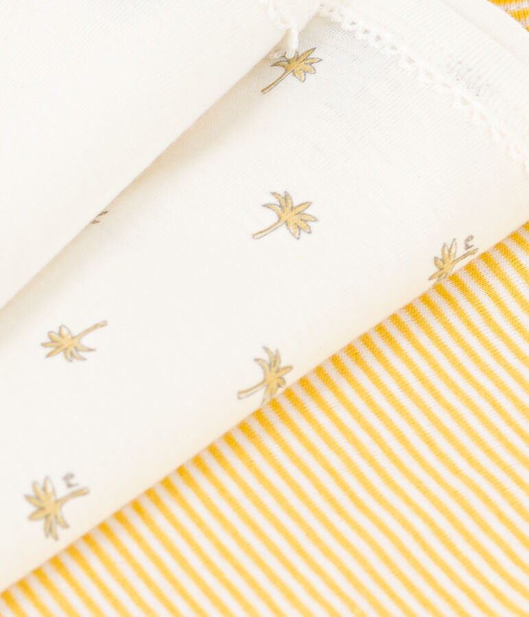 Palm Print Cotton Vest Bodysuits - 3-Pack multicolor