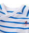 Newborn baby boy long-sleeved striped bodysuit ECUME white/DELPHINIUM blue